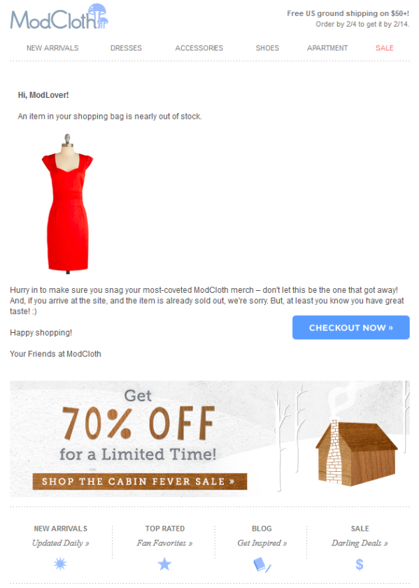 ModCloth - personal email